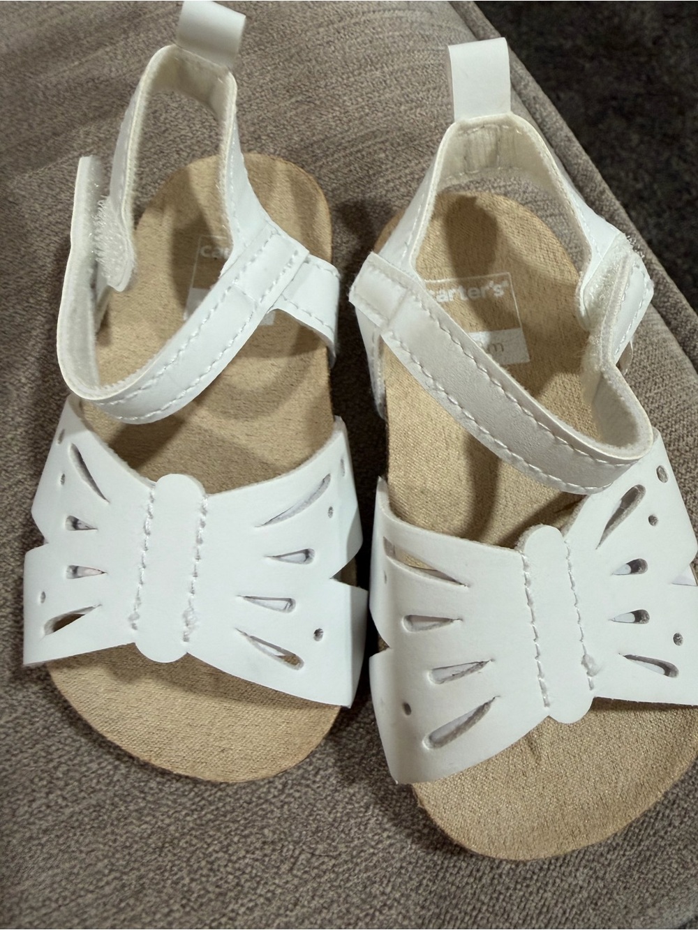 Carter's White Butterfly Strap Toddler Sandals